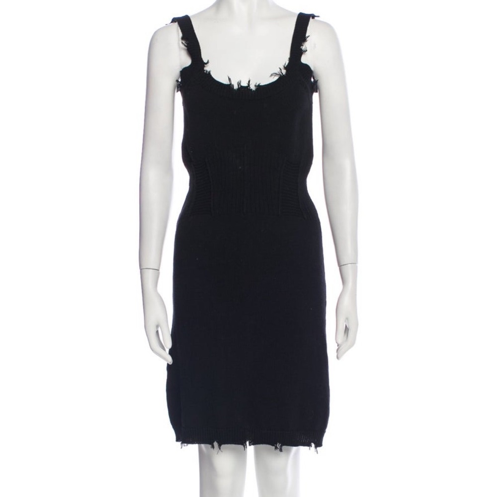 SER.O.YA Black Distressed Midi Dress